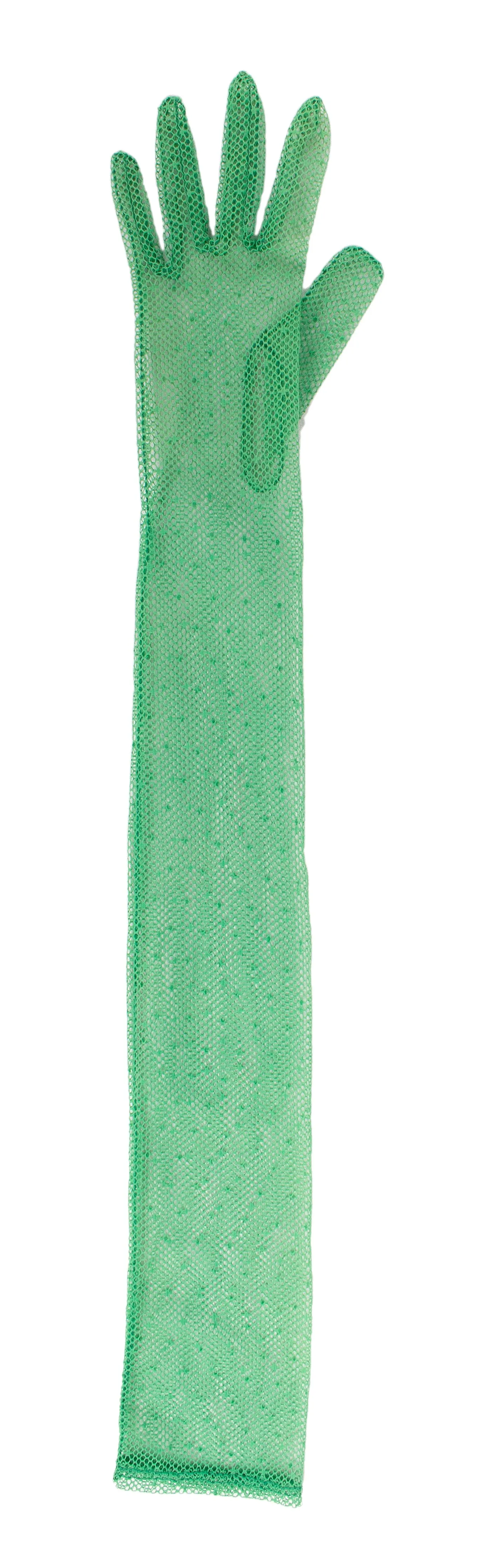 MIU MIU Green Mesh Star Mid Arm Gloves-7