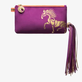 Ponytail Beltbag "Electric Purple" with golden print
