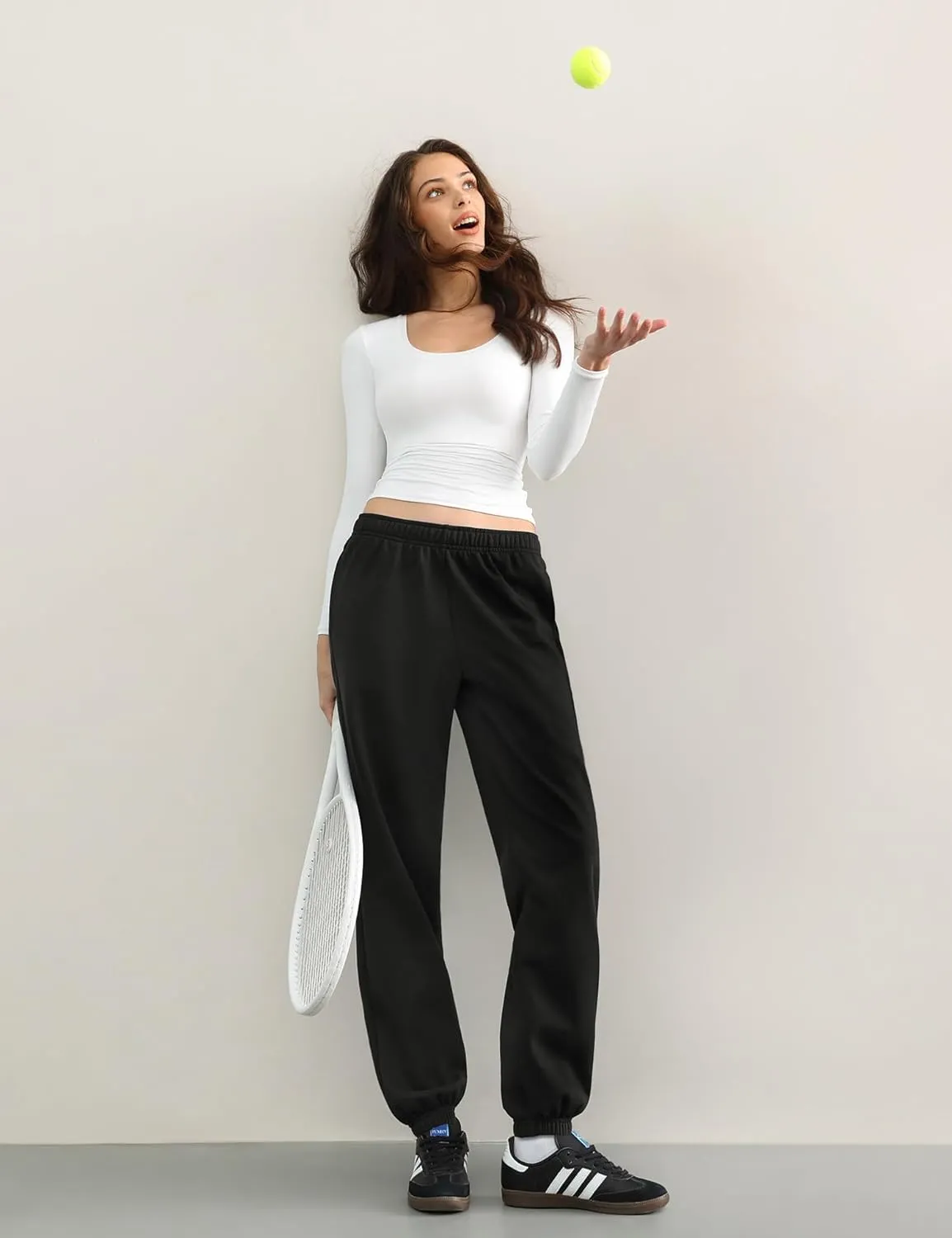 PUMIEY Women's Sweatpants High Waisted Baggy Sweat Pants Workout Casual Joggers Pants Airy Collection