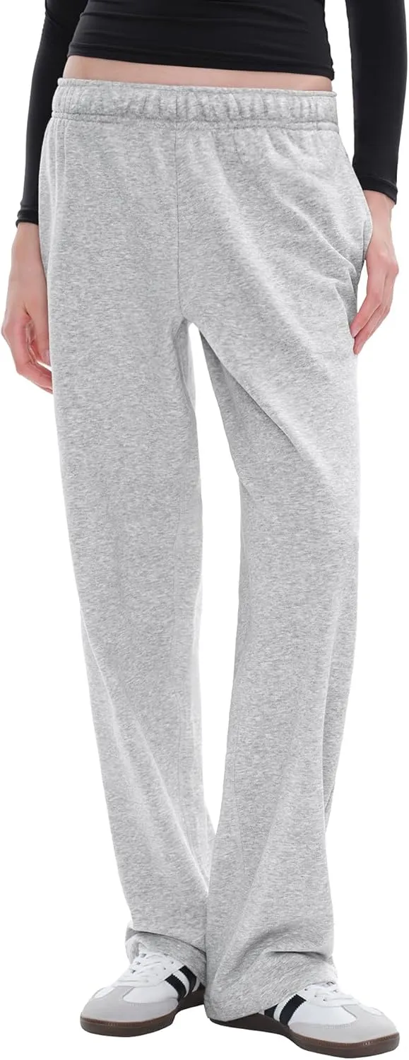 PUMIEY Women's Wide Leg Sweatpants Straight Baggy Sweat Pants High Waisted Lounge Pants Airy Collection