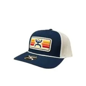 "Sunset" Hooey Navy/Cream 5-Panel Trucker Cap YOUTH