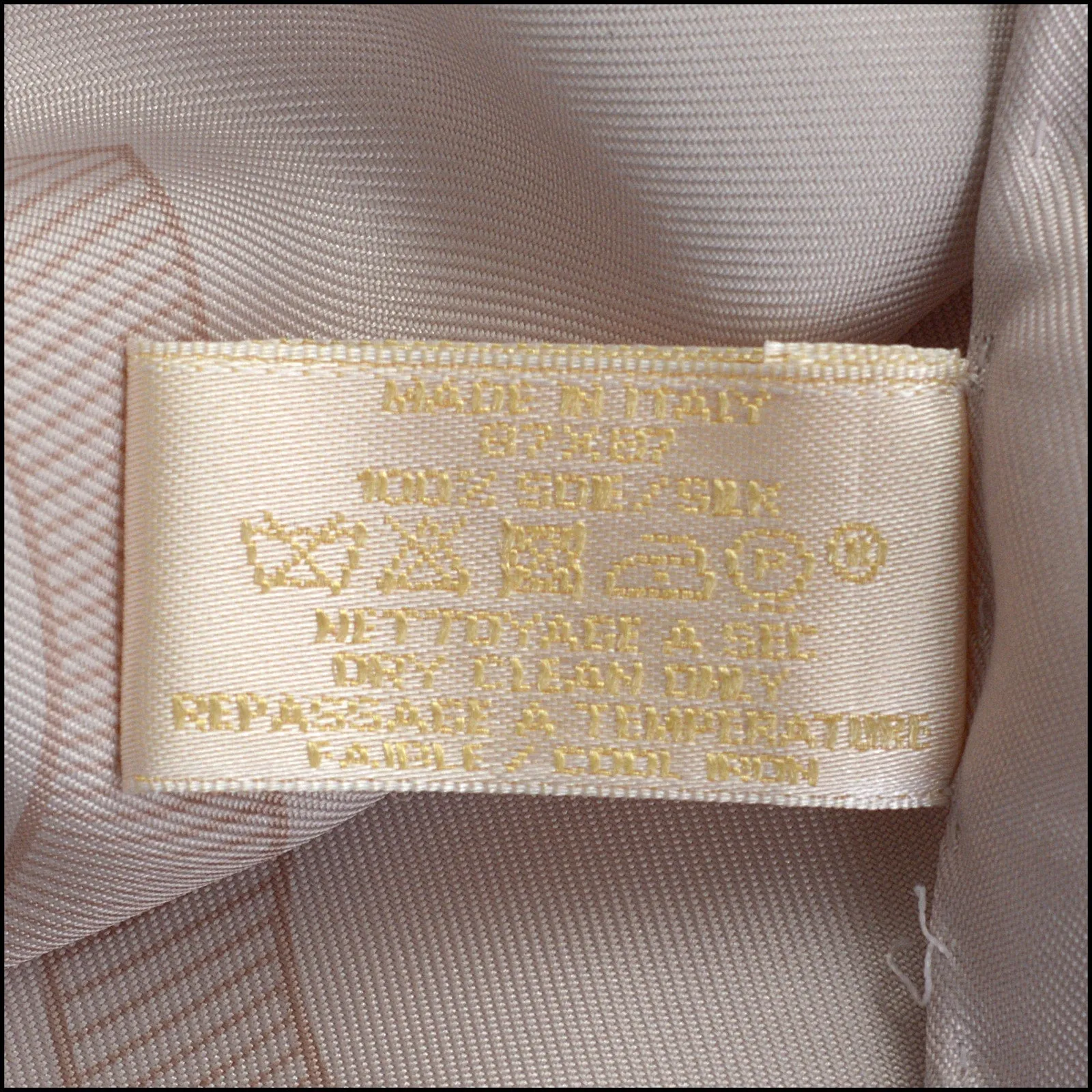 RDC14251 Authentic CARTIER Taupe Ribbons 90cm Silk Scarf