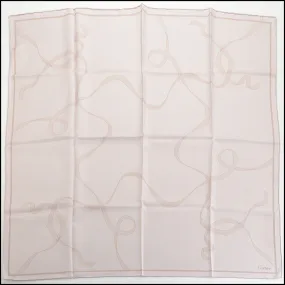 RDC14251 Authentic CARTIER Taupe Ribbons 90cm Silk Scarf