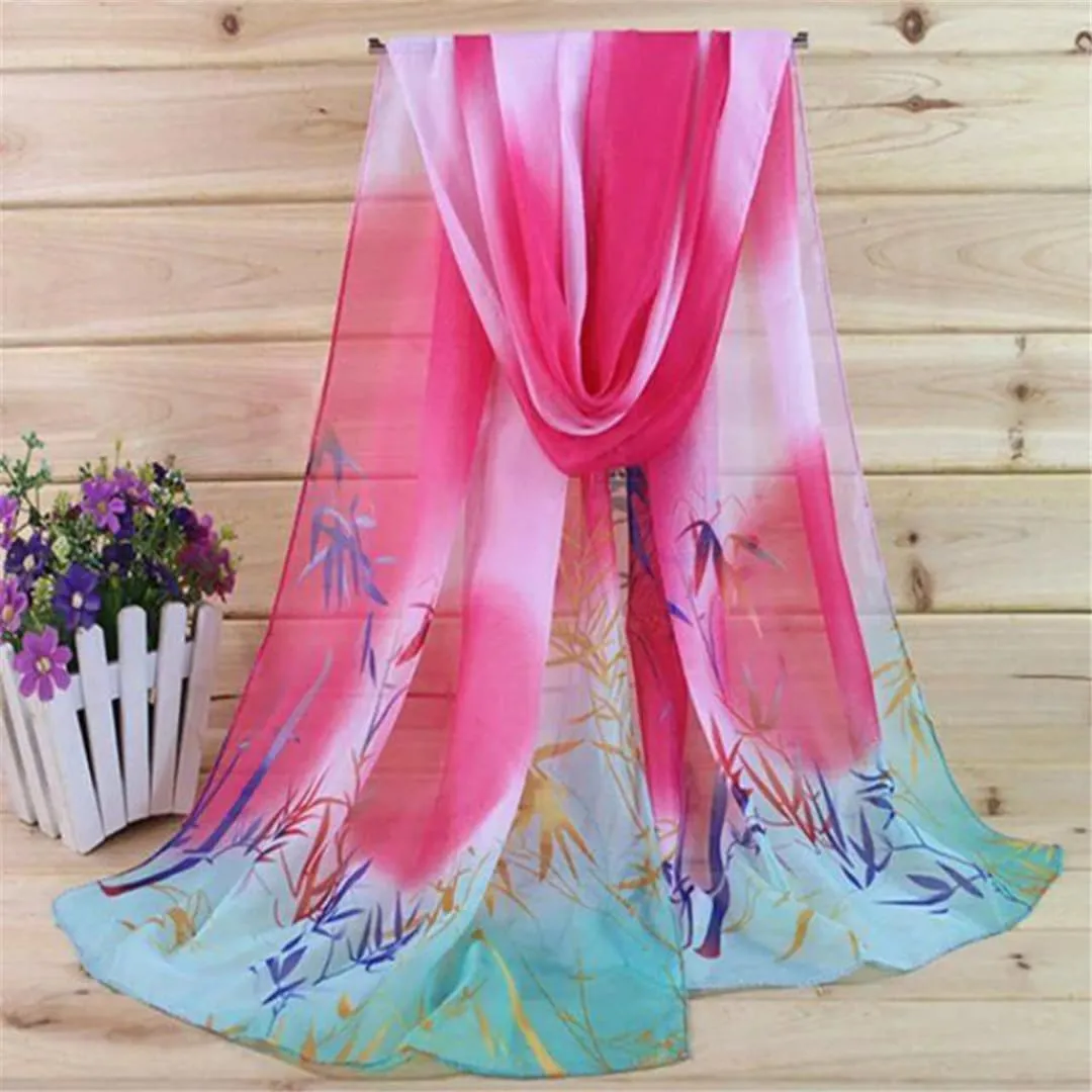 Rfmfkkg Women Scarf Flower Shawl Beach Chiffon Printed Scarf Silk Shawl Lightweight