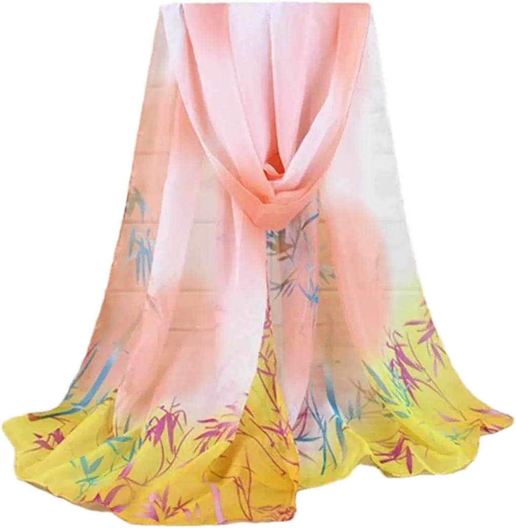 Rfmfkkg Women Scarf Flower Shawl Beach Chiffon Printed Scarf Silk Shawl Lightweight