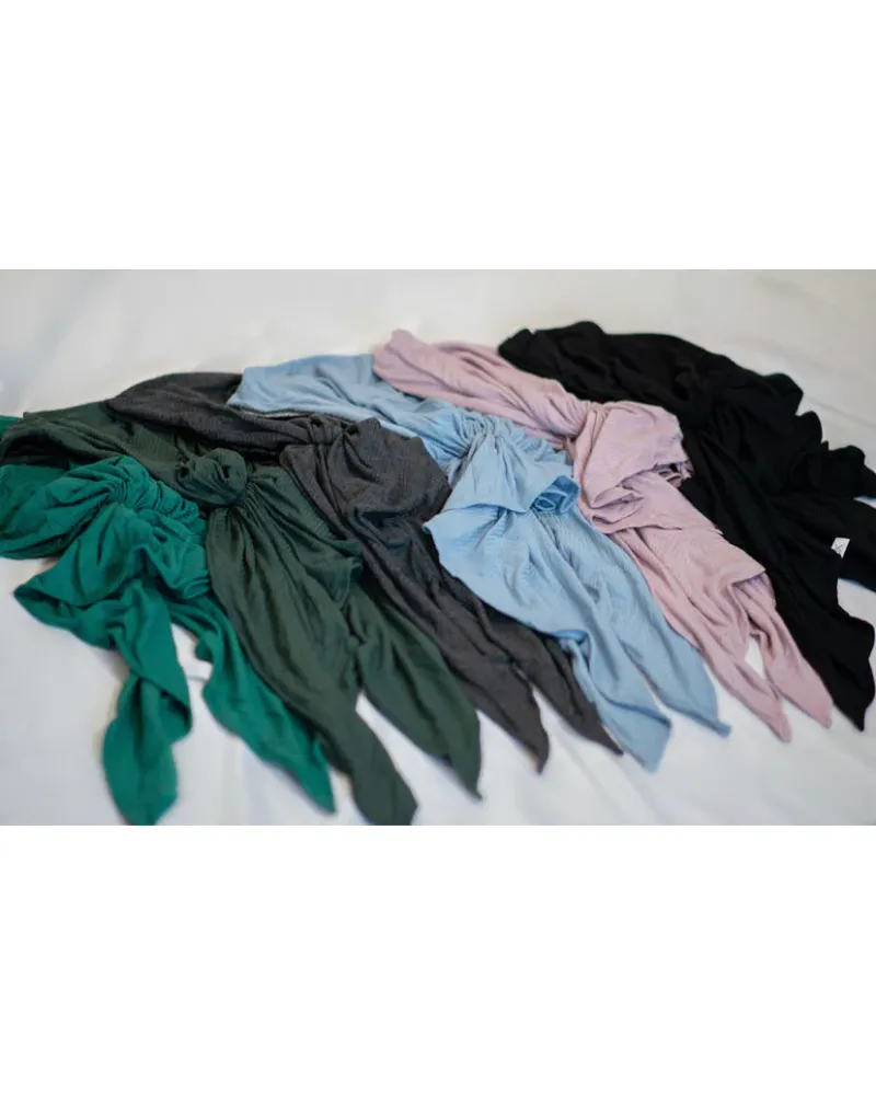 Ribbed Mauve Adjustable Pre-Tied Bandanna with Full Non Slip Grip