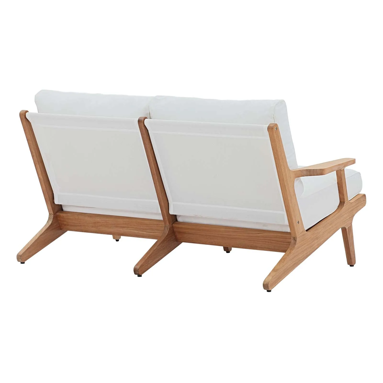 Saratoga 4 Piece Outdoor Patio Teak Set In Natural White