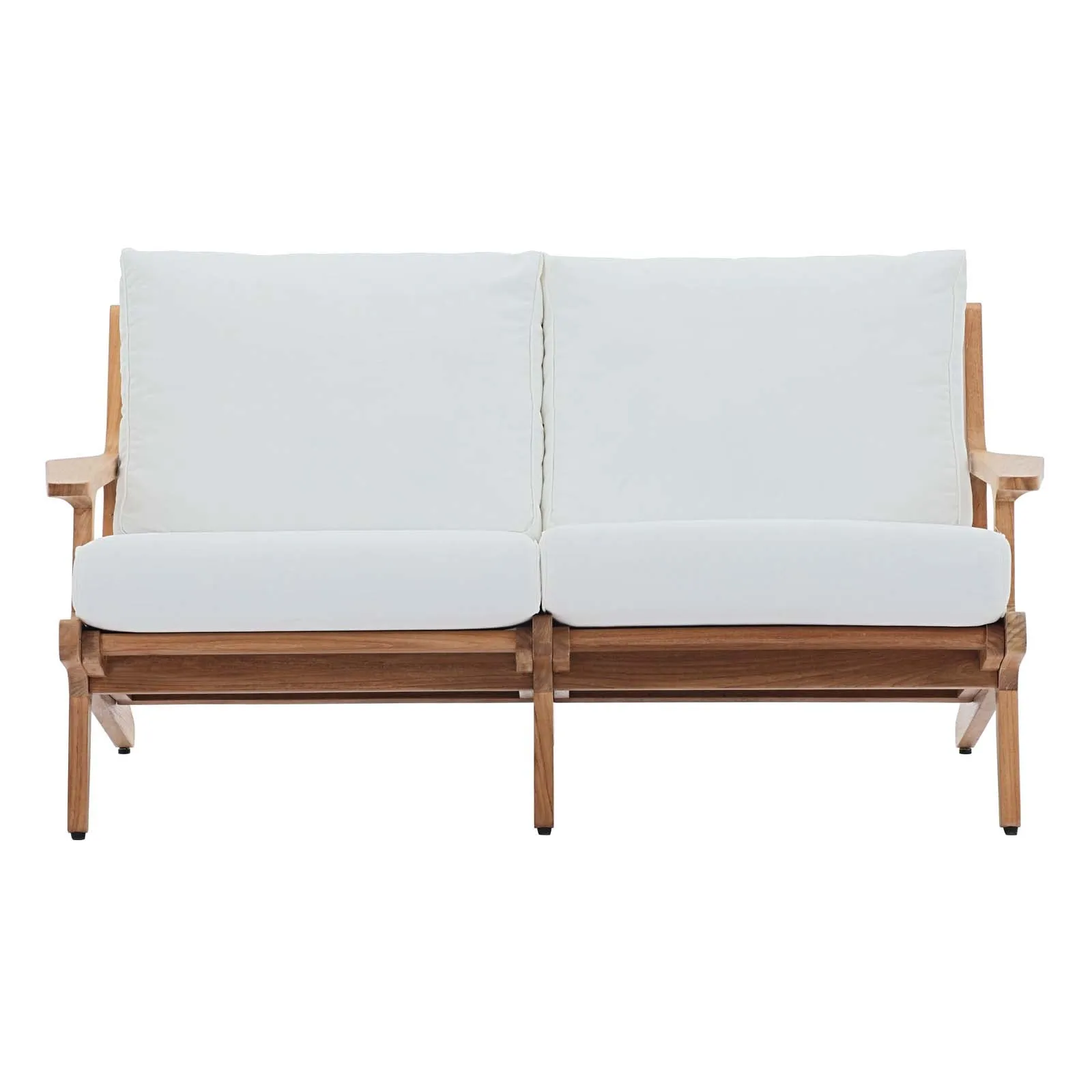 Saratoga 4 Piece Outdoor Patio Teak Set In Natural White