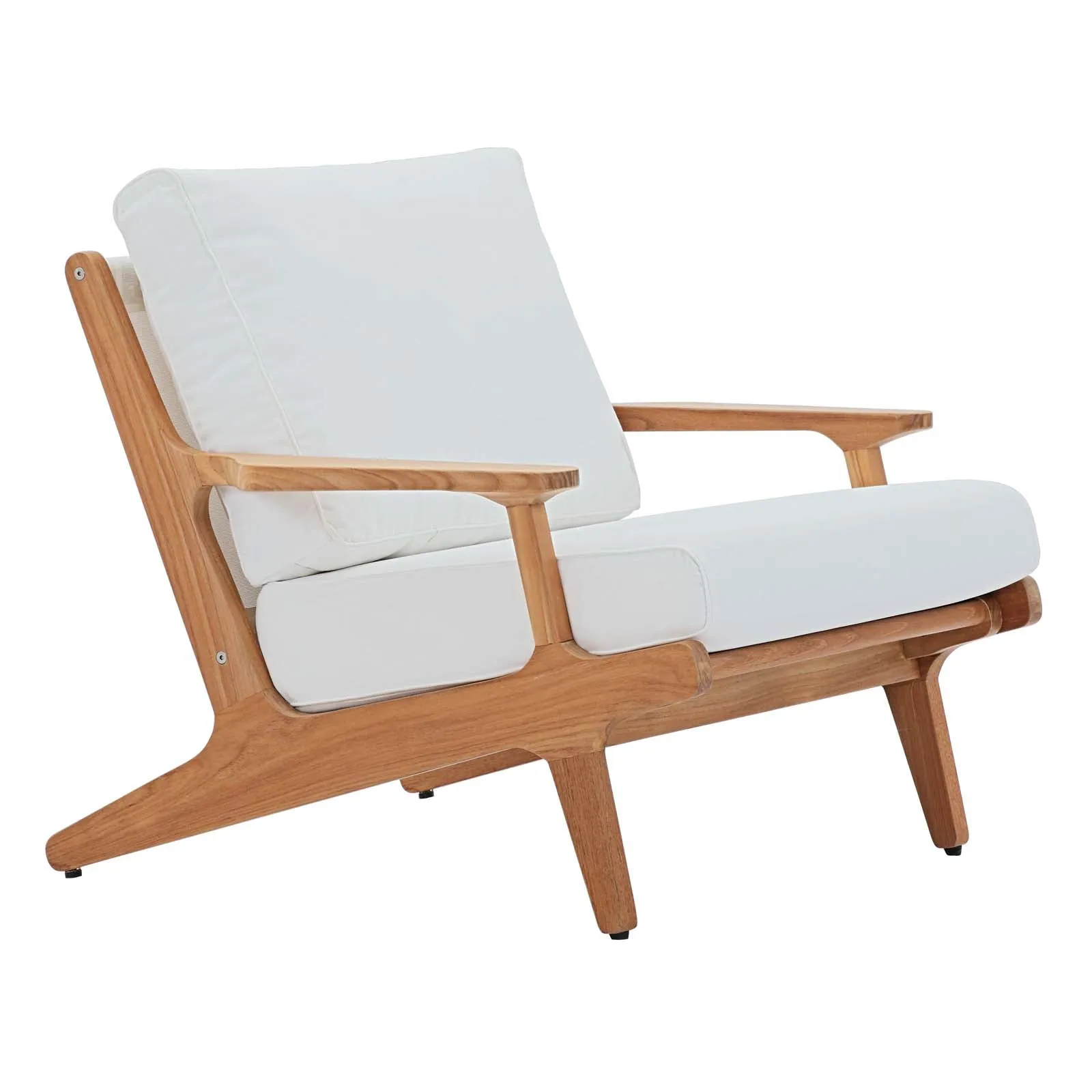 Saratoga  4 Piece Outdoor Patio Teak Set In Natural White
