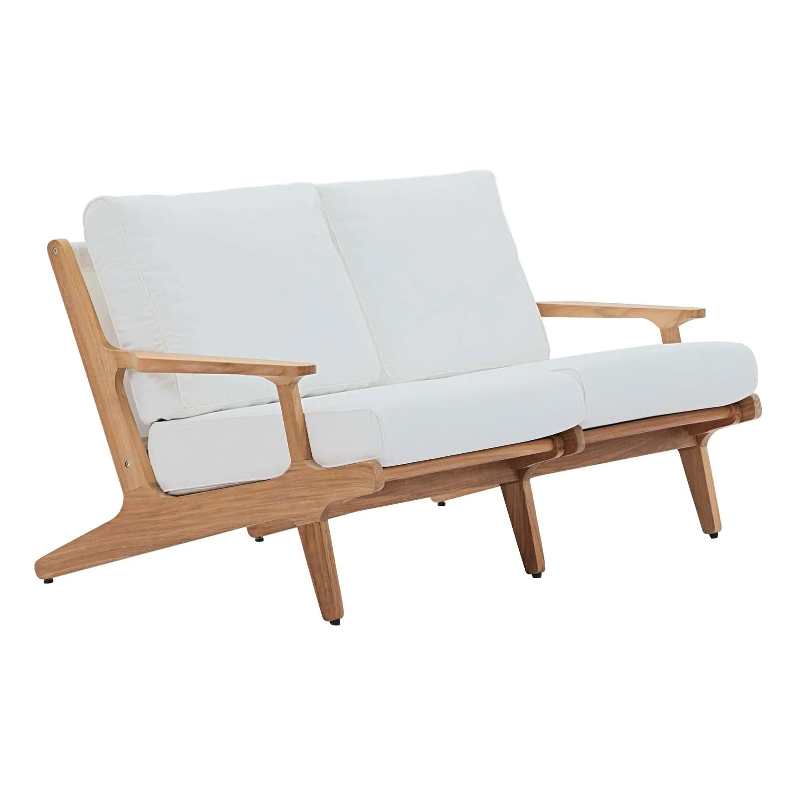 Saratoga 4 Piece Outdoor Patio Teak Set In Natural White