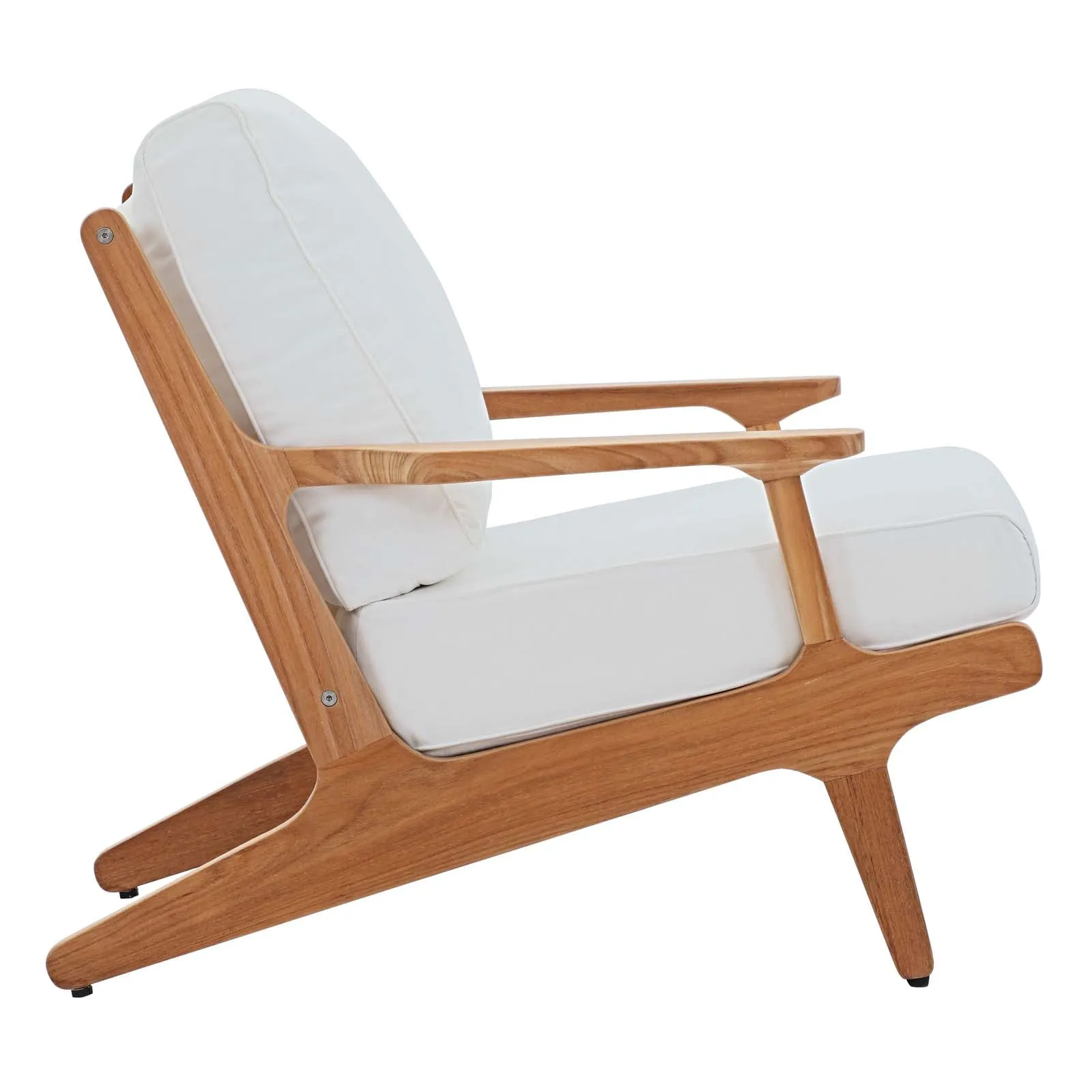 Saratoga 5 Piece Outdoor Patio Teak Set In Natural White