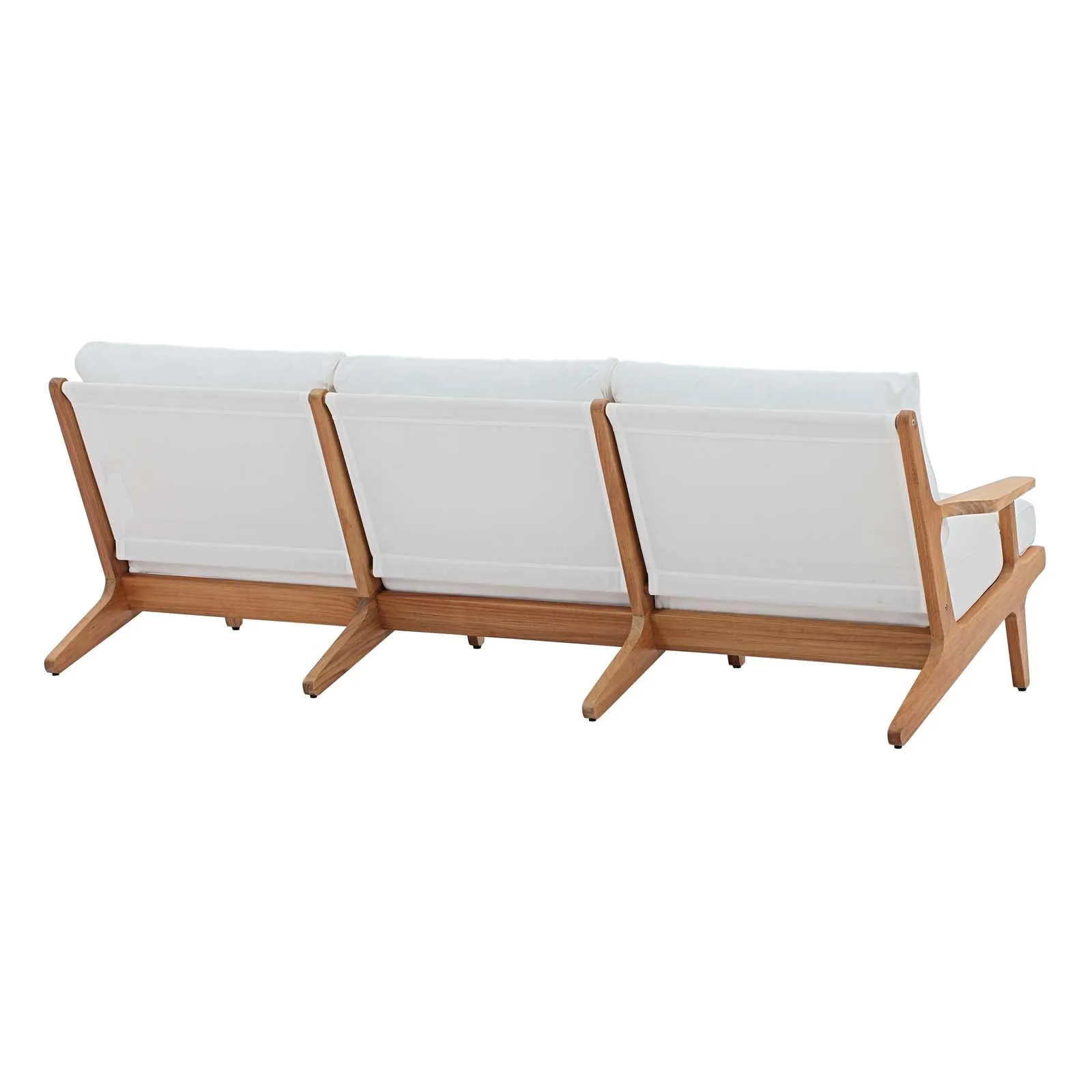 Saratoga Outdoor Patio Premium Grade A Teak Wood Sofa In Natural White Tst