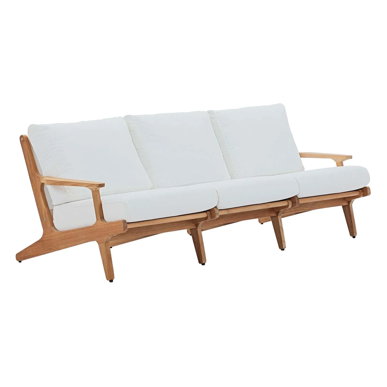Saratoga Outdoor Patio Premium Grade A Teak Wood Sofa In Natural White Tst