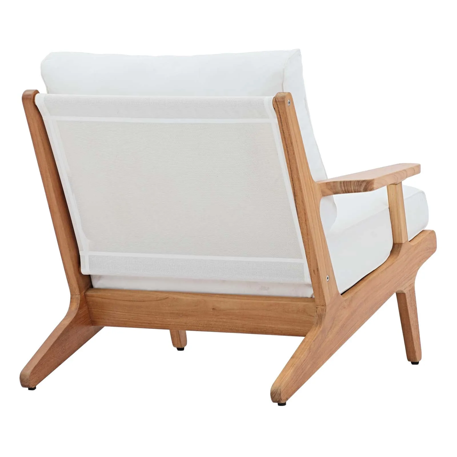 Saratoga Outdoor Patio Teak Armchair In Natural White