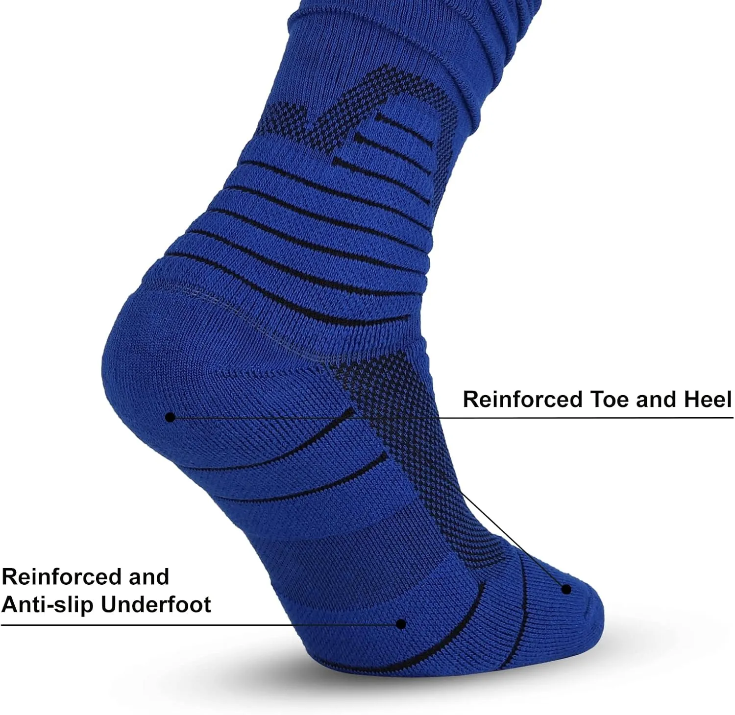 Scrunch Football Socks 2 Pack, Extra Long Padded Athletic Socks for Men & Women