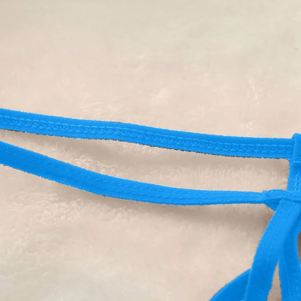 See Through Lingerie Lace Babydoll Underpants Bulge Underwear Stretch Bikini Mens Pouch Briefs Thong Sexy Underpants (Light Blue, One Size)