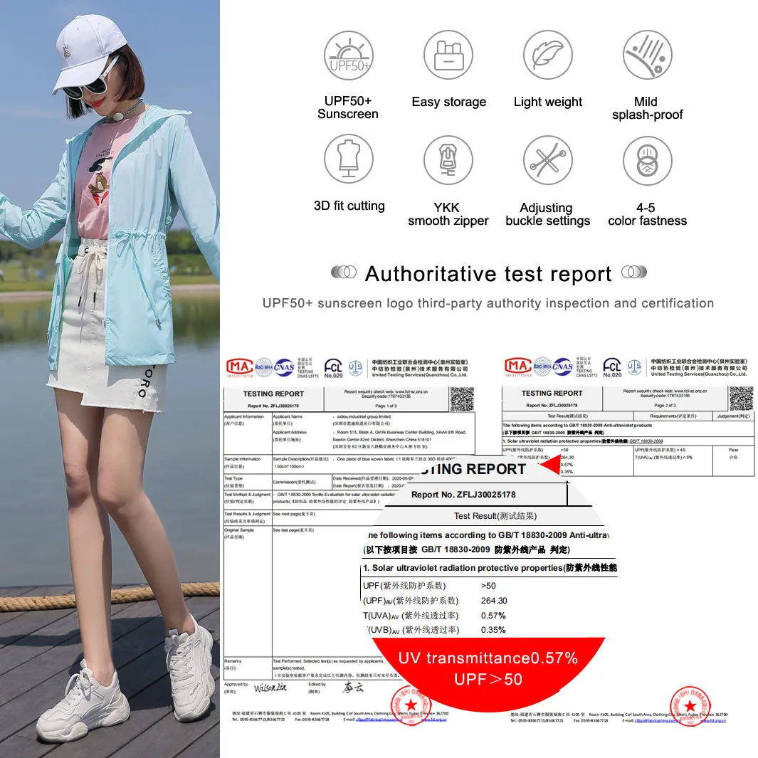 Sidiou Group Anniou New Anti UV Jacket Hoodie Utility Outdoor Activities Hiking Zipper Reflective Jacket Thin Sun Protection Hoodie