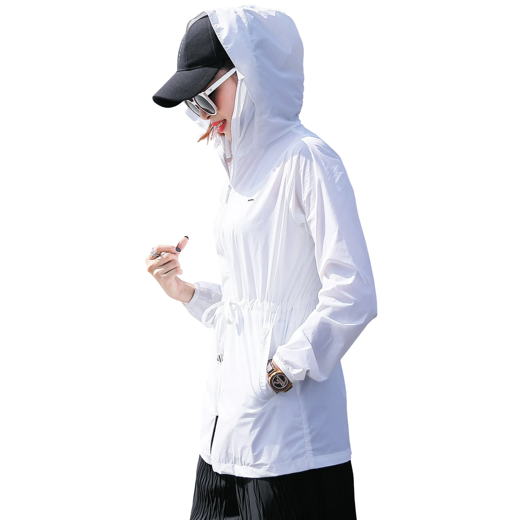 Sidiou Group Anniou New Anti UV Jacket Hoodie Utility Outdoor Activities Hiking Zipper Reflective Jacket Thin Sun Protection Hoodie