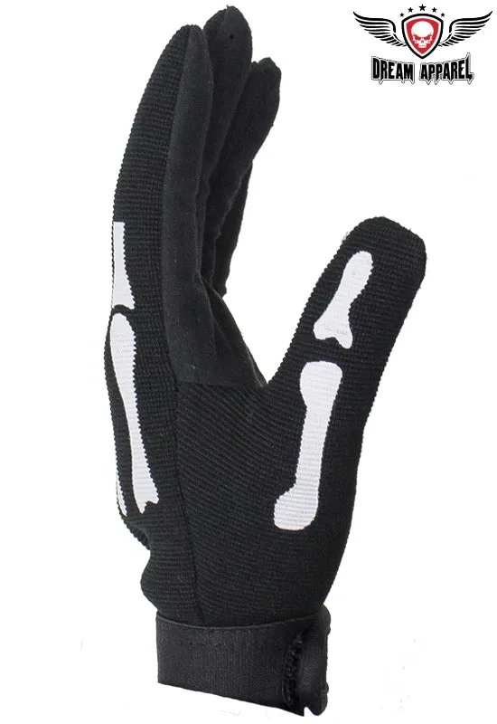 Skeleton Mechanics Gloves Giving Middle Finger