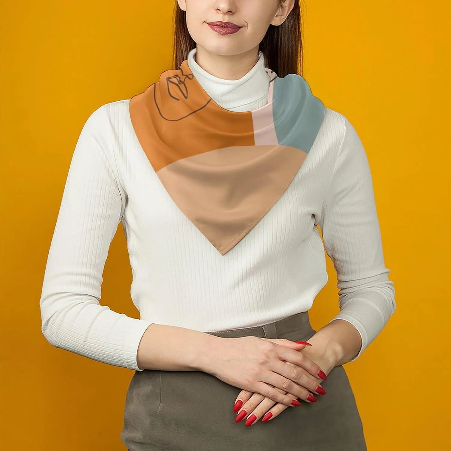 Square Women Silk Scarf Hair Wrap Stole Scarves Shawl Chiffon Headscarf