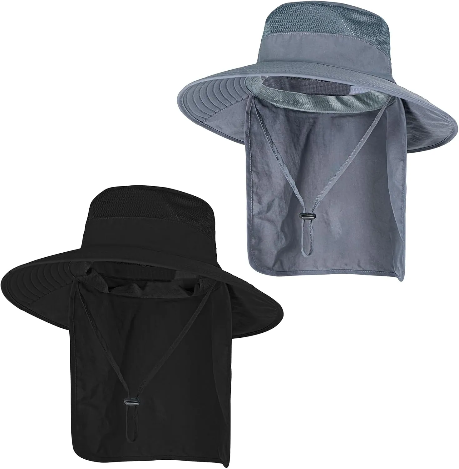 Sun Hats for Men Women Fishing Hat UPF 50  Breathable Wide Brim Bucket Hats Summer UV Protection Safari Hat with Neck Flap