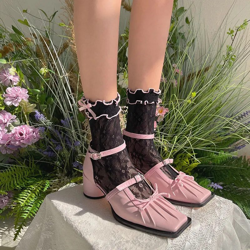 WAGUIR~Kawaii Lolita Thin Lace Socks