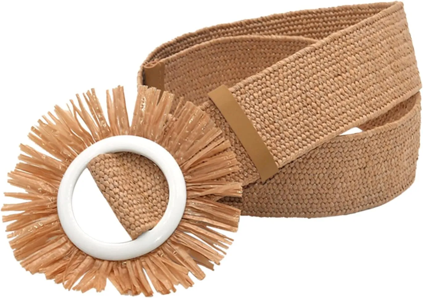 Women Belt Straw Woven Elastic Braided Stretch Wide Waist Belts For Women Dresses With Buckle Seat Belt with
