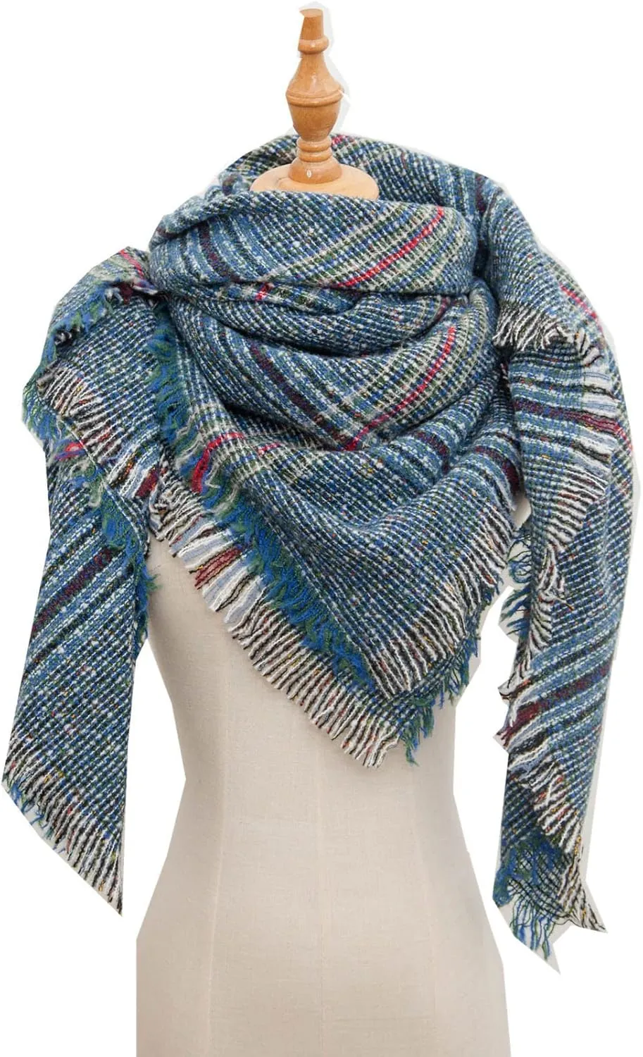Women's Plaid Blanket Winter Scarf Warm Cozy Tartan Wrap Oversized Shawl Fall Winter Scarves for Women