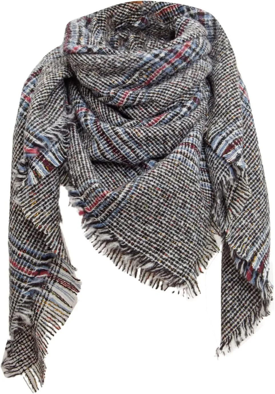 Women's Plaid Blanket Winter Scarf Warm Cozy Tartan Wrap Oversized Shawl Fall Winter Scarves for Women