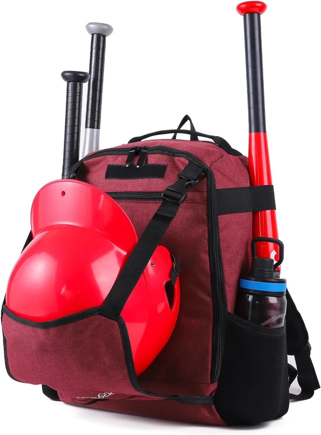 Youth Baseball bag softball Bat bag& backpack, T-Ball & Softball Equipment for Youth,Holds 2 Bats,Water Bottel,Helmet, Gloves, Cleats, Helmet Holder and Includes Fence Hook
