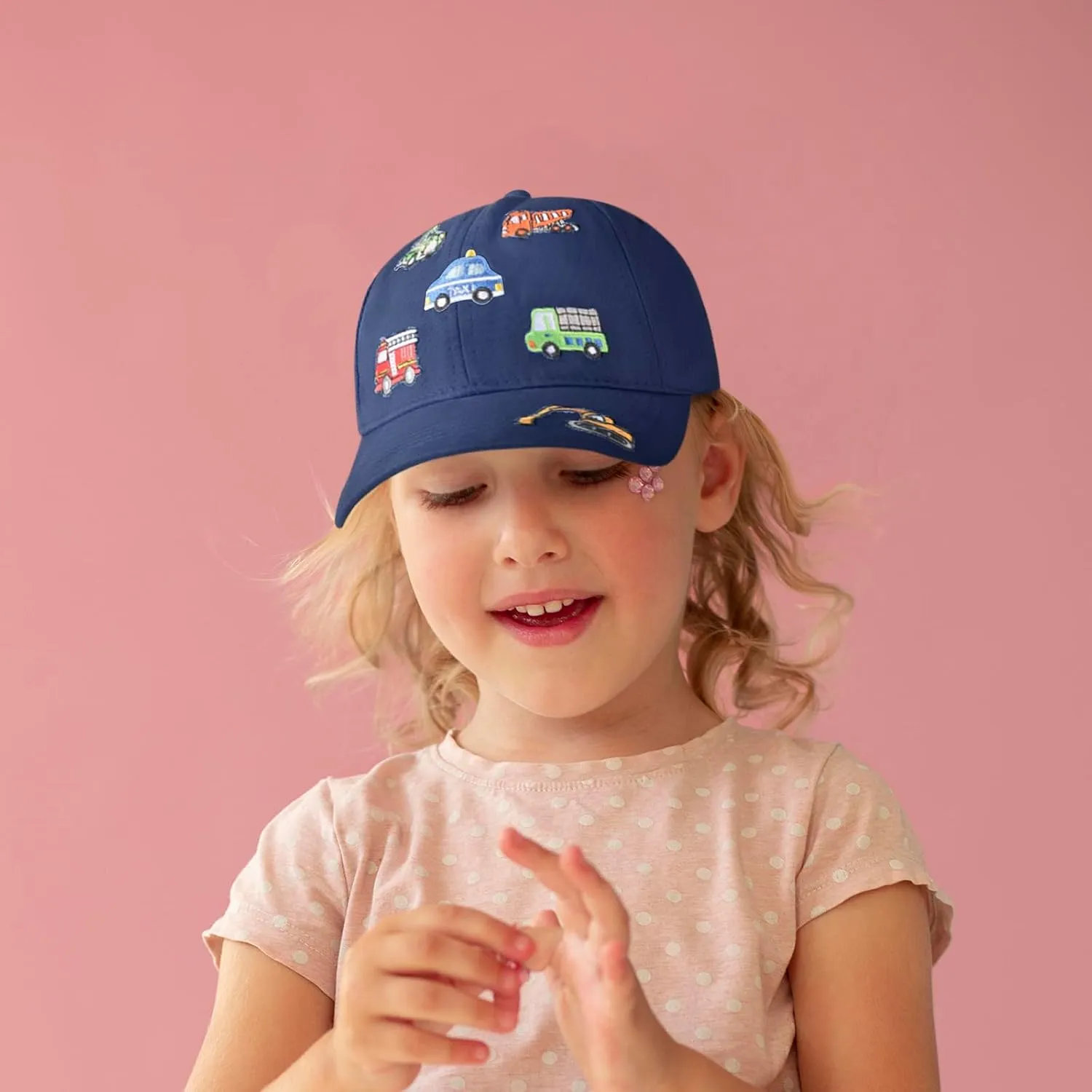 ZGDG Kids Boys Girls Baseball Cap Toddler Embroidery Car Trucker Hat Adjustable Washed Vintage Sun Fishing Hat for 3-8 Years