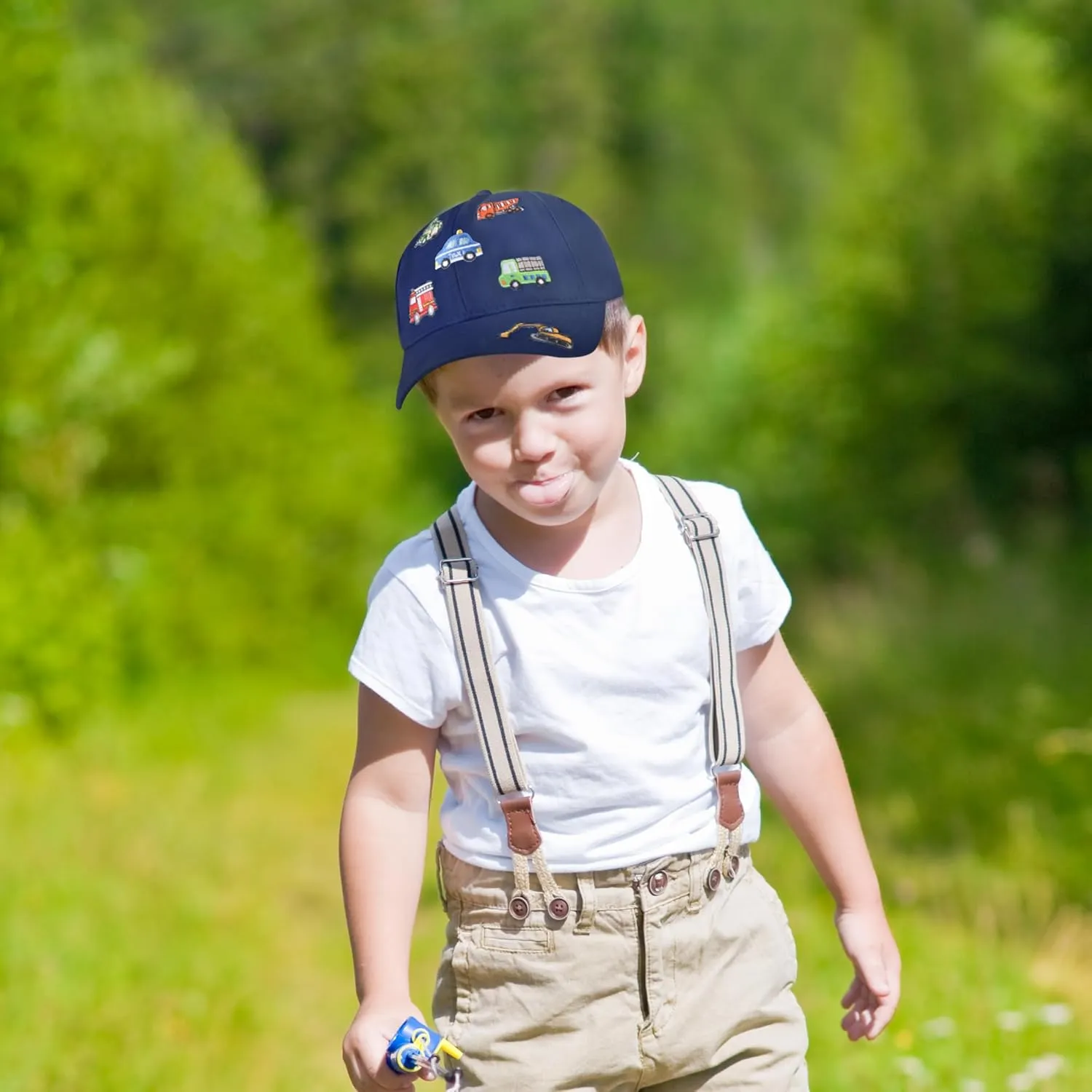 ZGDG Kids Boys Girls Baseball Cap Toddler Embroidery Car Trucker Hat Adjustable Washed Vintage Sun Fishing Hat for 3-8 Years