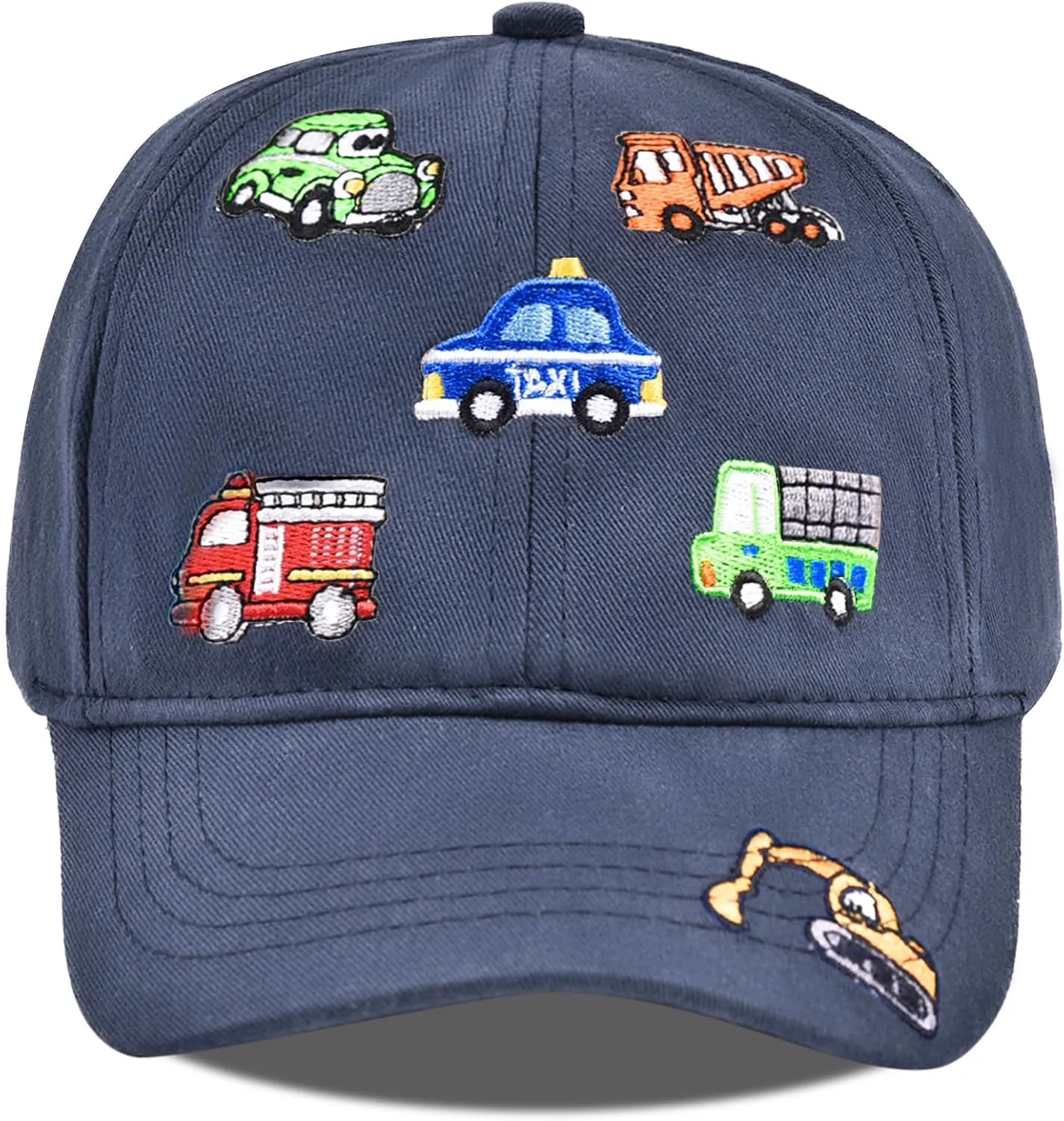 ZGDG Kids Boys Girls Baseball Cap Toddler Embroidery Car Trucker Hat Adjustable Washed Vintage Sun Fishing Hat for 3-8 Years