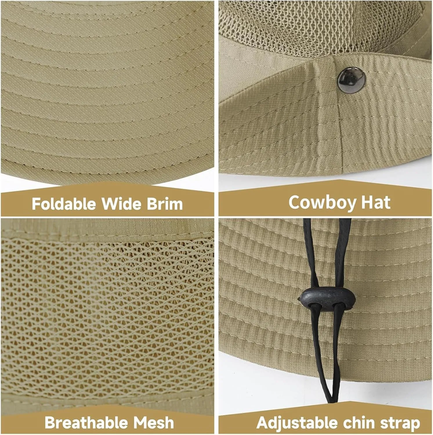 ZOORON Sun Hats for Men Women Fishing Hat UPF 50  Breathable Wide Brim for Safari Beach Hiking Garden